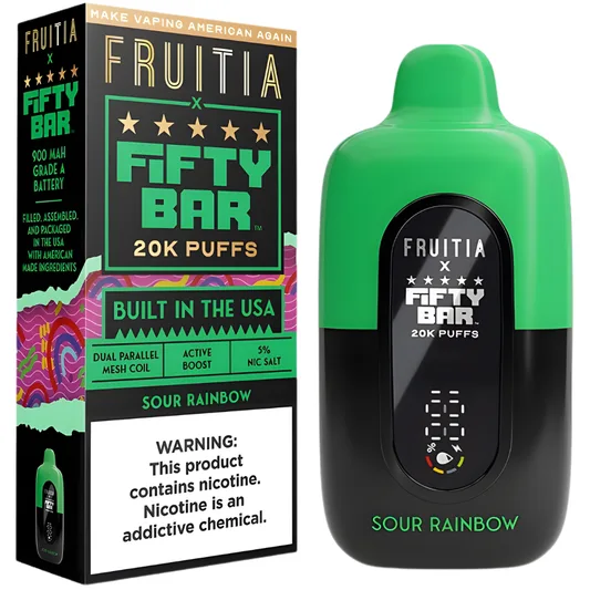 Fifty Bar Fruitia Sour Rainbow — Stormy Vape Boise