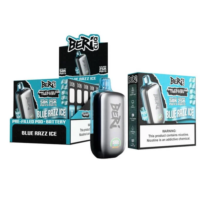 Beri CLIQ Blue Razz Ice disposable vape — buy at Stormy Vape Boise