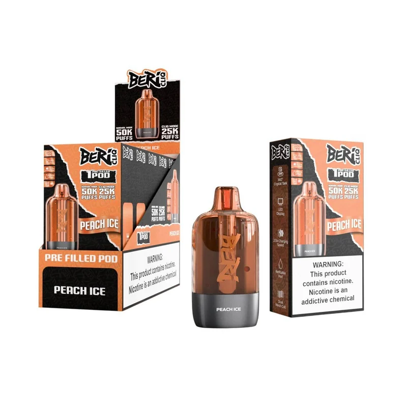 Beri CLIQ Peach Ice disposable vape — buy at Stormy Vape Boise