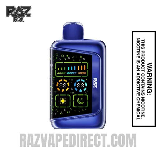 Raz 50k RX Dew Edition Code Blue Blue Razz Dew disposable vape — buy at Stormy Vape Boise